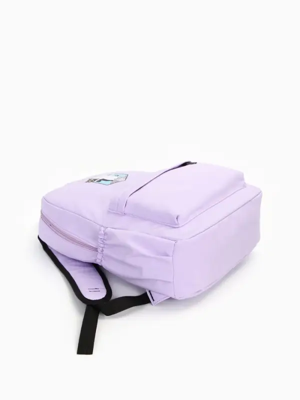 Рюкзак школьный на молнии, с карманами, с принтом, размер 30&times;12&times;43 см, сиреневый