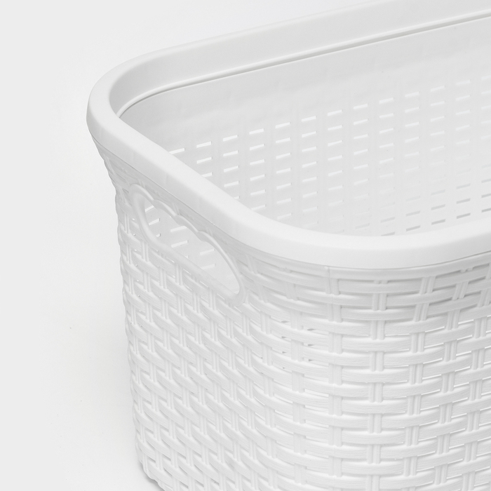 Корзина для глаженого белья «Ротанг», 32 л, 50×31×25 см, цвет белый Корзина для глаженого белья «Ротанг», 32 л, 50×31×25 см, цвет белый