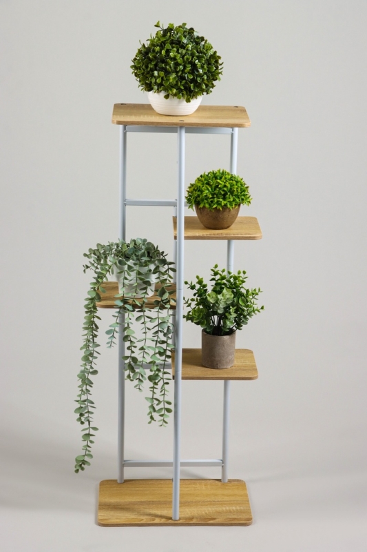 Подставка для цветов Greengo, 5 полок, 36 × 23 × 94 см, напольная, каркас металл, полки МДФ, белая Подставка для цветов Greengo, 5 полок, 36 × 23 × 94 см, напольная, каркас металл, полки МДФ, белая