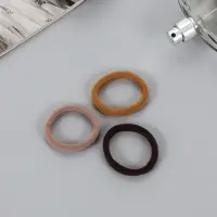 Резинки для волос QF &laquo;Трио&raquo;, набор 3 шт., 5.5 см, коричневые оттенки