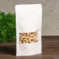 Пакет Zip-lock Крафт, белый, с прямоугольным окном, 12&times;20 см