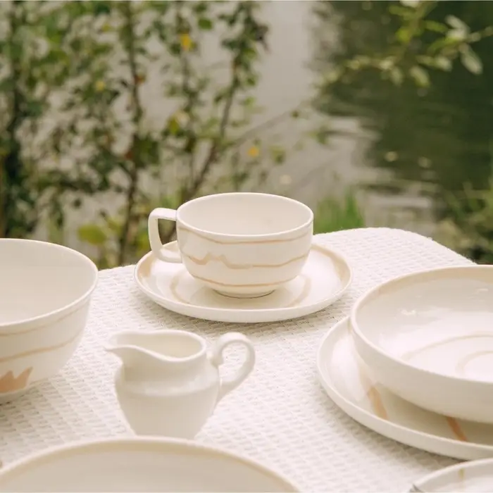 Чайная пара SL Home &laquo;Гато&raquo;, 270 мл, фарфор, белая