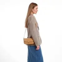 Сумка женская багет TEXTURA на молнии, 21&times;6&times;11 см, светло-коричневая