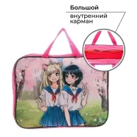 Папка для труда, А4, текстильная, 35&times;27&times;7 см &laquo;Аниме&raquo;