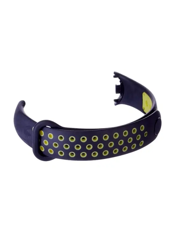 Ремешок для фитнес-браслета Mi Band 8/9 Luazon, с перфорацией, чёрный, зелёный