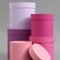Набор шляпных подарочных коробок 5 в 1, пурпурный, 23&times;23-15&times;15 см