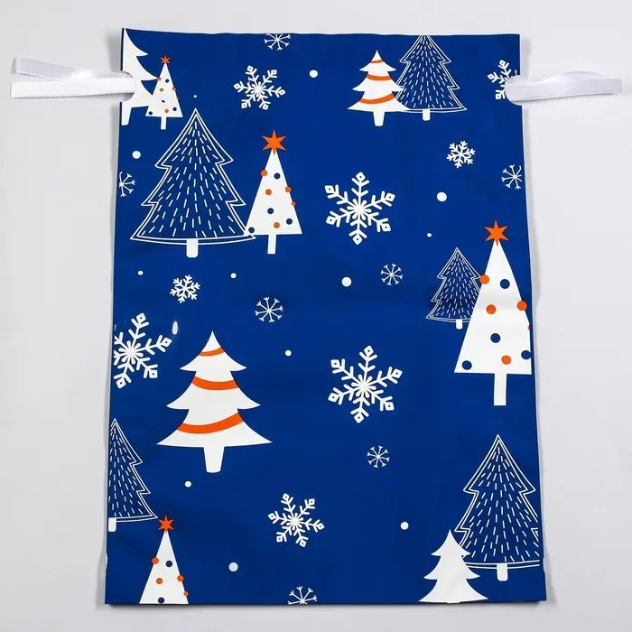 Пакет подарочный новогодний с завязками, &laquo;Зимний лес&raquo;, 29&times;43 см