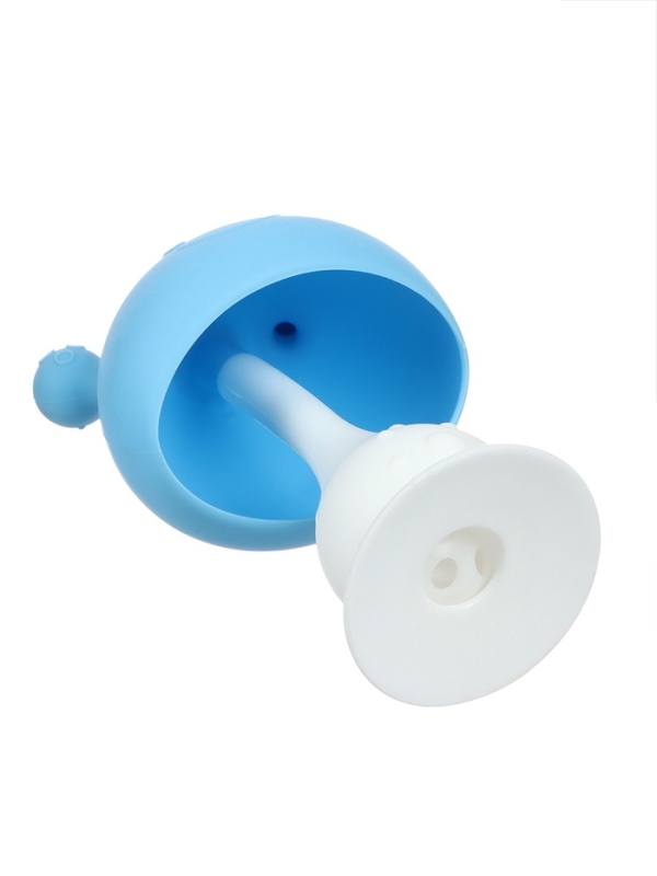 Прорезыватель силиконовый с погремушкой Крошка Я «Грибочек», голубой