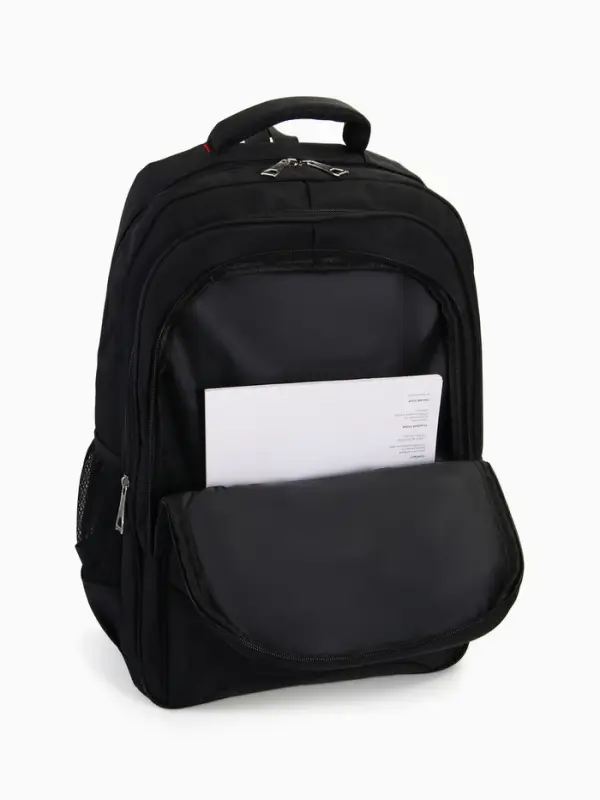 Рюкзак молодёжный, со светоотражающими элементами, 2 отдела, 4 кармана, 37&times;17&times;54 см, чёрный