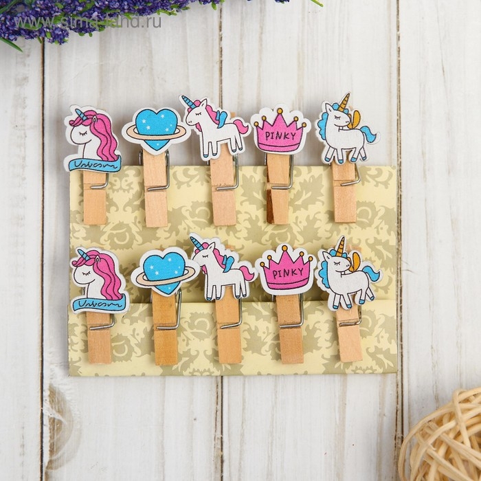 Набор декоративных прищепок  Набор декоративных прищепок "Набор прицессы" набор 10 шт.