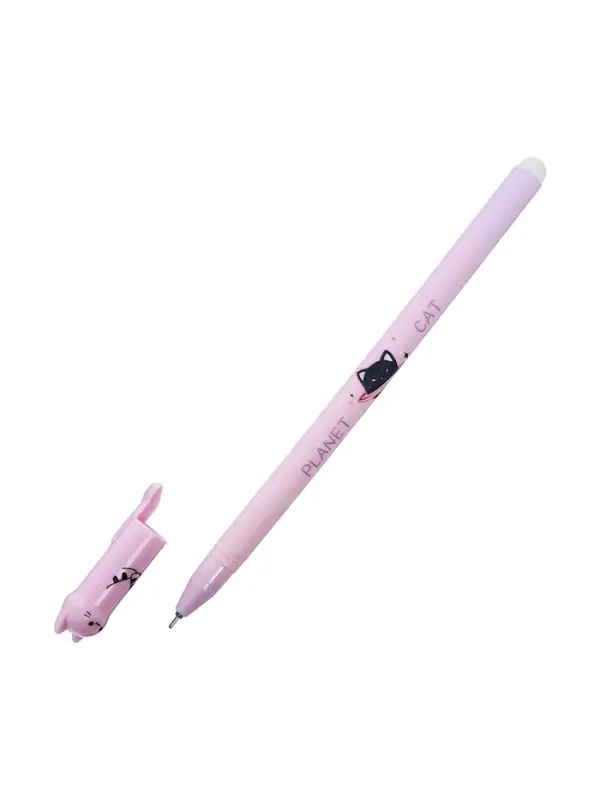 Стираемая ручка, гелевая, синий стержень, узел 0.35 мм, МИКС