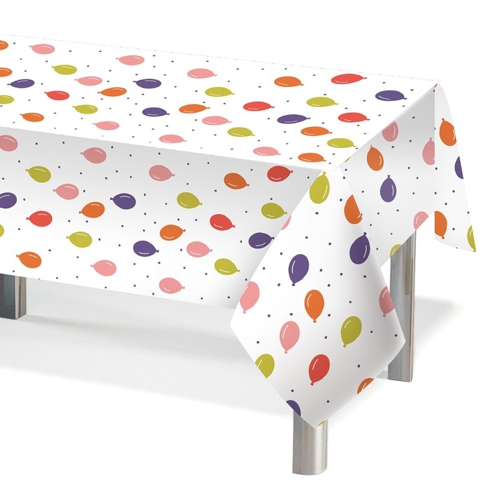 Скатерть одноразовая «Шарики», 120 × 180 см, разноцветный Скатерть одноразовая «Шарики», 120 × 180 см, разноцветный