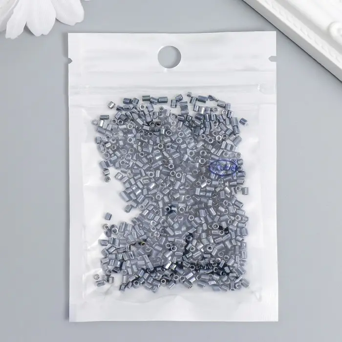 Бисер стекло 12/0  Бисер стекло 12/0 "Цилиндр. Хром" 10 гр