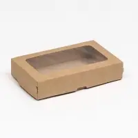 Контейнер навынос, с окном, крафт, МИКС, 20×12×4 см