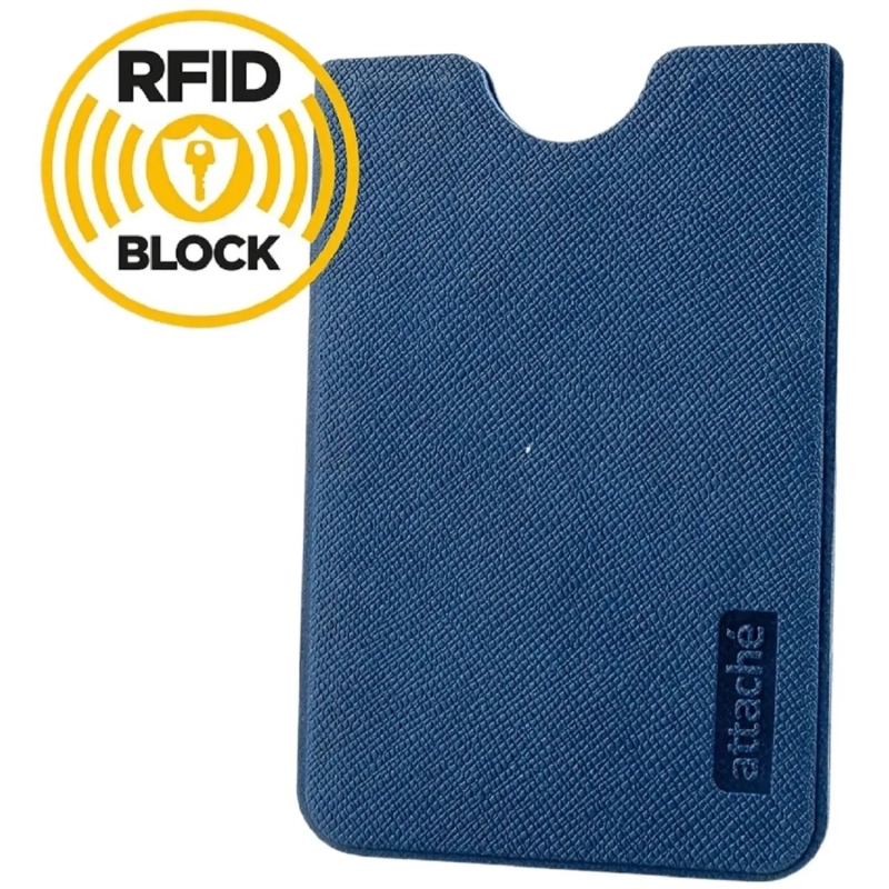 Чехол для кредитных карт и пропусков защитный RFID , ПВХ синий