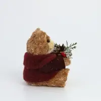 Фигурка интерьерная &laquo;Медведь с лесным букетом&raquo;, солома, 10.5&times;9.5&times;11 см