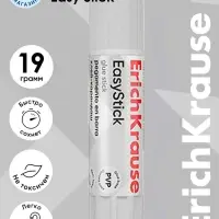 Клей-карандаш, ErichKrause EasyStick, PVP, быстрое склеивание, 19 г