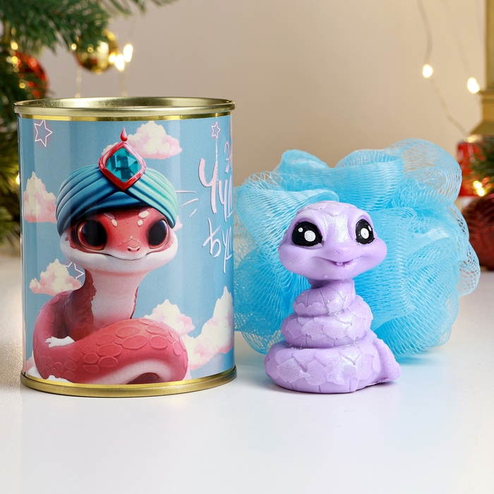 Набор в консервной банке Набор в консервной банке "Не жди чуда, будь им!" мыло + мочалка