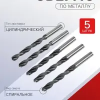 Сверло по металлу ТУНДРА, HSS, цилиндрический хвостовик, 11&times;140 мм, 5 шт.