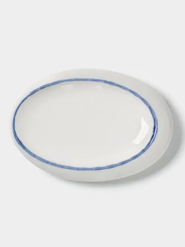 Блюдо сервировочное Magistro Blue Lagoon, 21&times;14.4&times;3.5 см, фарфор, белое