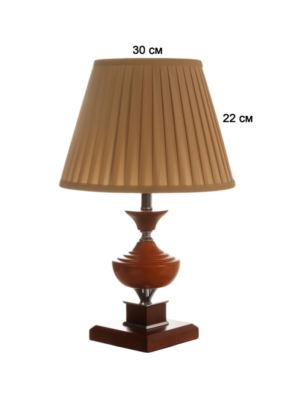 Лампа настольная BayerLux ЭКО Лампа настольная BayerLux ЭКО "Крон" 1х40Вт Е27 коричневый/бежевый 30х30х49см