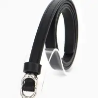 Ремень женский, узкий, 1.4&times;105 см, металлическая пряжка, чёрный