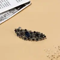 Заколка - автомат для волос &laquo;Синий туман&raquo;, цветочки, 9 см