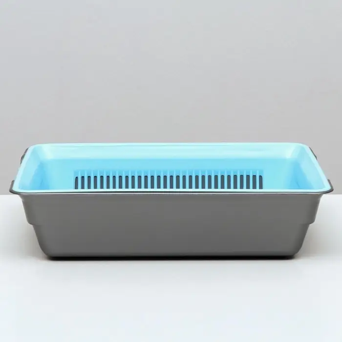 Туалет глубокий с сеткой 36&times;25&times;9 см, голубой/серый