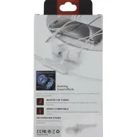 Наушники проводные SY-002, вакуумные, микрофон, Jack 3.5 мм, белые