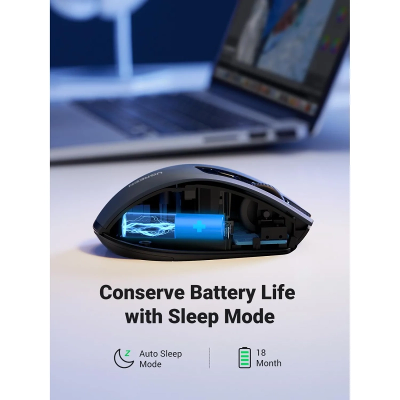 Мышь компьютерная Ugreen MU006 (90545) 2.4G 4000dpi/черный/WLS