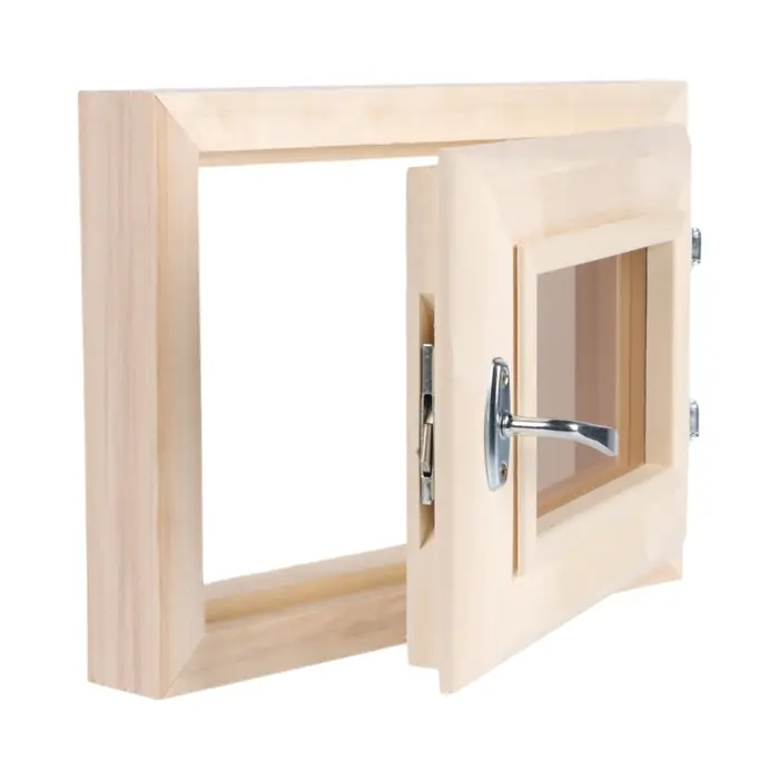 Окно деревянное для бани и сауны, 30&times;40 см, двойное стекло, цвет бронзовый