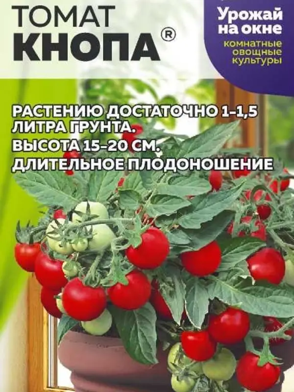 Семена Томат "Кнопа", детерминантный, низкорослый, 5 шт.
