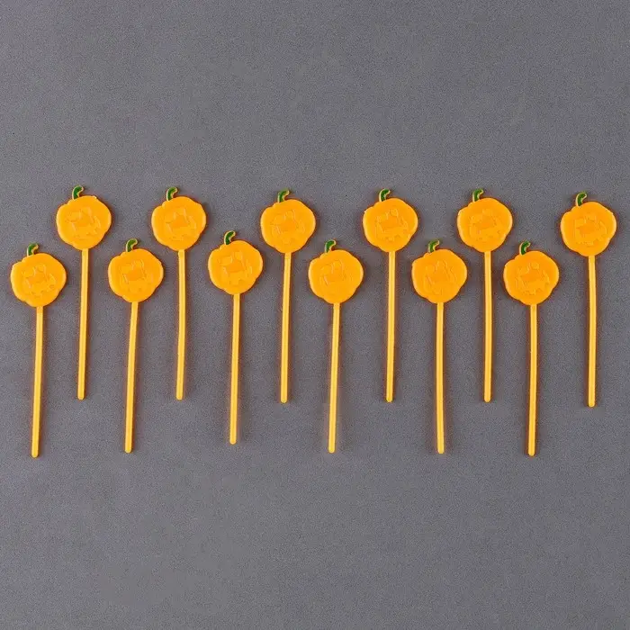 Шпажки для канапе «Тыква», в наборе 12 шт., жёлтая Шпажки для канапе «Тыква», в наборе 12 шт., жёлтая