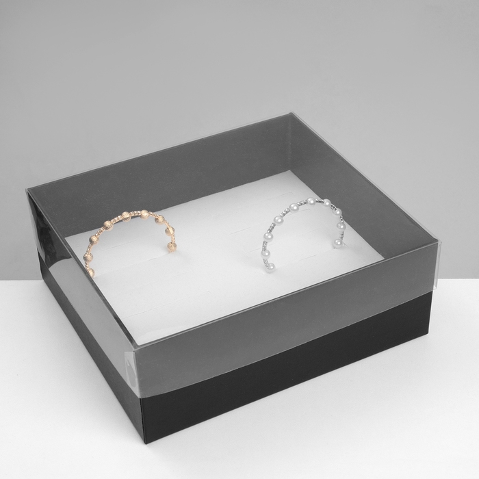 Подставка для украшений «Шкатулка» 12 мест, 18×16×7 см, цвет чёрный Подставка для украшений «Шкатулка» 12 мест, 18×16×7 см, цвет чёрный