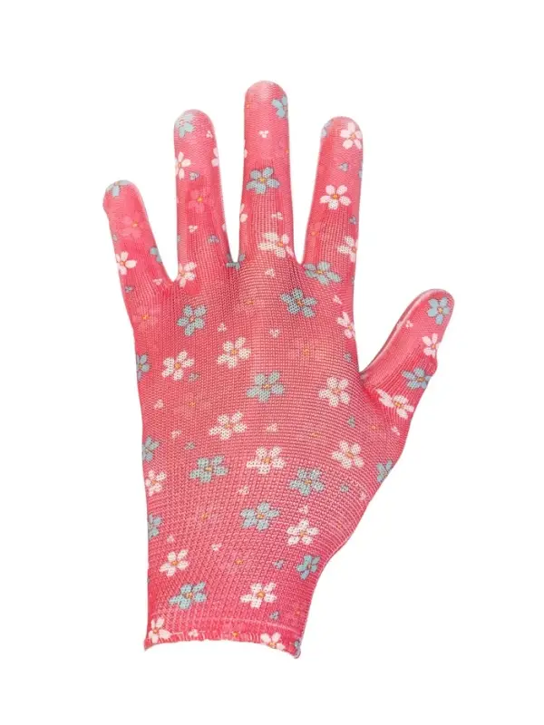 Перчатки нейлоновые, с ПВХ обливом, размер 8, МИКС, &laquo;Цветы&raquo;, Greengo