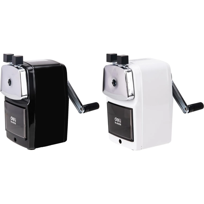 Точилка механическая Deli, 1 отв., со струбциной, в картонной уп., ассорти