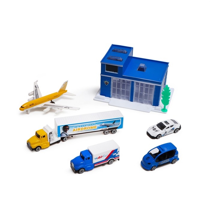 Набор игровой «Аэропорт» с металлическими машинами, МИКС Набор игровой «Аэропорт» с металлическими машинами, МИКС