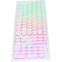 Клавиатура Oklick 420MRL белый USB slim Multimedia LED (1091227)