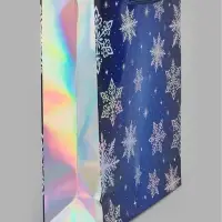 Пакет подарочный &laquo;С Новым годом&raquo;, снежинки, голография, м, 26&times;30&times;9 см