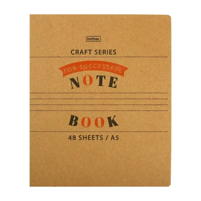 Тетрадь 48 листов, в клетку, Тетрадь 48 листов, в клетку, "КРАФТ", обложка крафт-картон, блок офсет 65г/м², МИКС