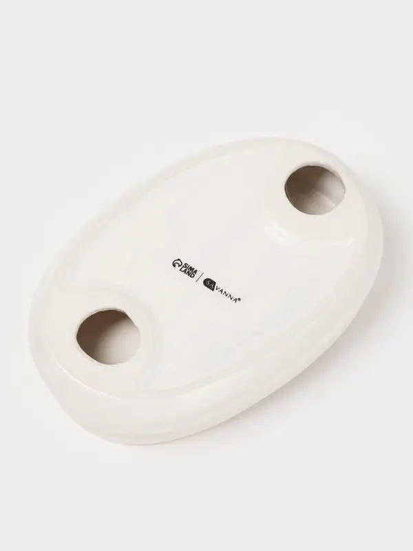 Аксессуары для ванной SAVANNA &laquo;Глянец&raquo;, 3 предмета, мыльница, дозатор для мыла, стакан, белые