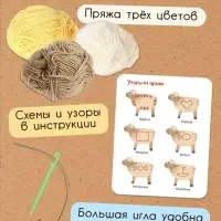 Развивающий набор &laquo;Шнуровка с пряжей. Животные фермы&raquo;, 3+