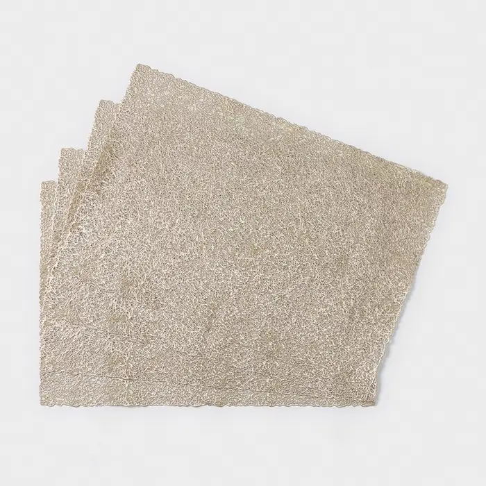 Салфетки сервировочные на стол Доляна &laquo;Соломка&raquo;, 30&times;45 см, 4 шт., золотые