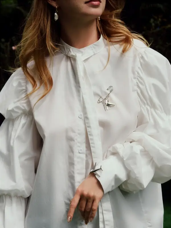 Брошь &laquo;Самолёт&raquo;, цвет серебро