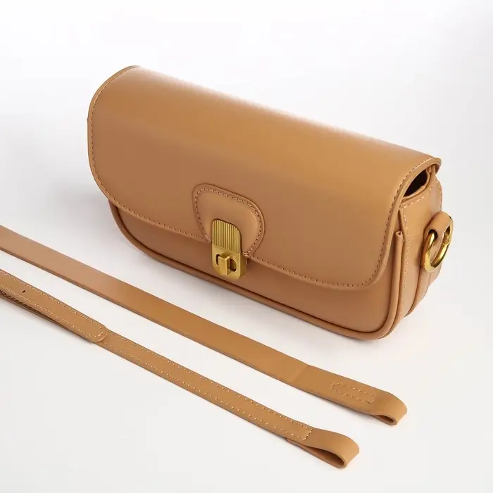 Сумка женская багет TEXTURA на молнии, 21&times;6&times;11 см, светло-коричневая