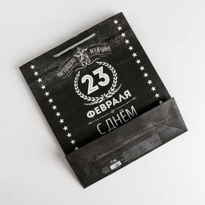 Пакет подарочный ламинированный, упаковка, &laquo;С 23 февраля&raquo;, MS 18&times;23&times;10 см