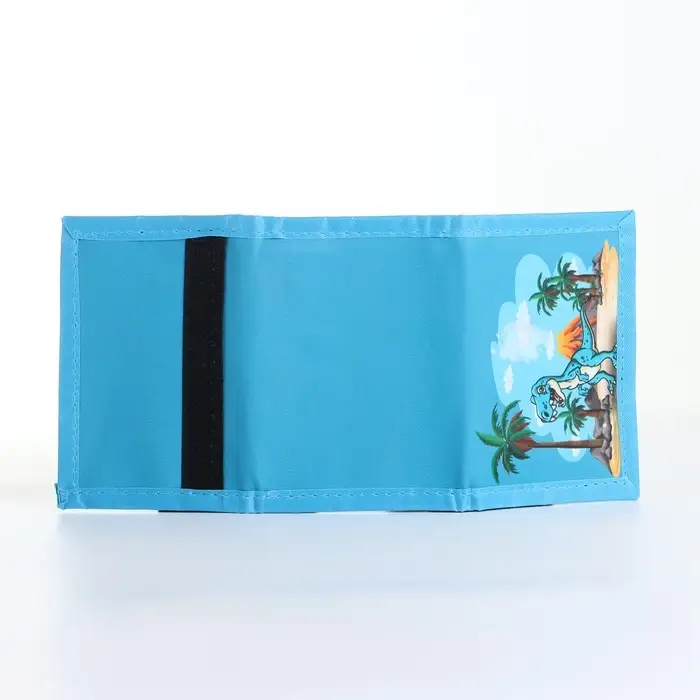 Кошелёк детский &laquo;Динозавр&raquo; Выбражулька, на липучке, голубой