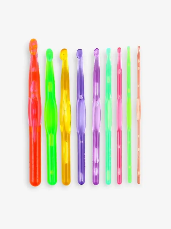 Набор крючков для вязания, d=3-12 мм, 14 см, 9 шт., разноцветный