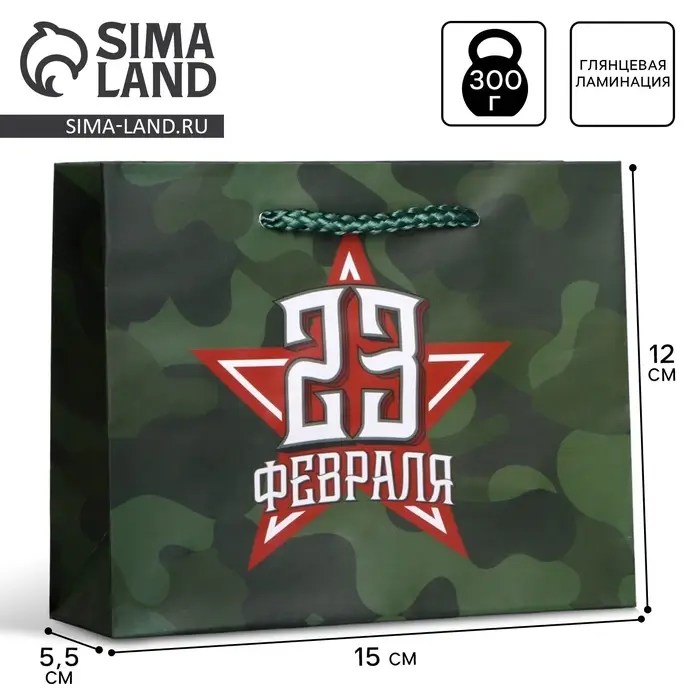 Пакет подарочный ламинированный, упаковка, «С 23 февраля», S 15 х 12 х 5.5 см Пакет подарочный ламинированный, упаковка, «С 23 февраля», S 15 х 12 х 5.5 см