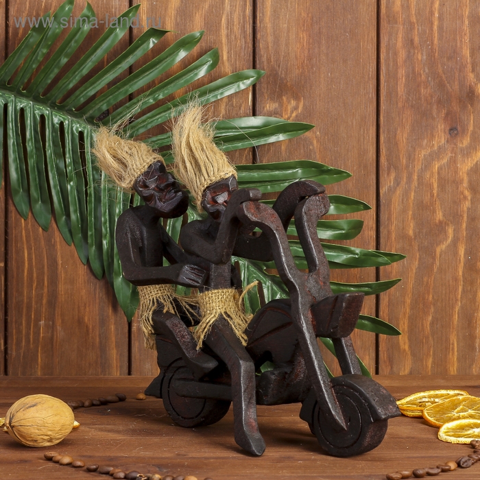 Сувенир дерево Сувенир дерево "Аборигены на мотоцикле" 16х8х15 см